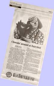 article on DA the Clown from Marshfield News-Herald